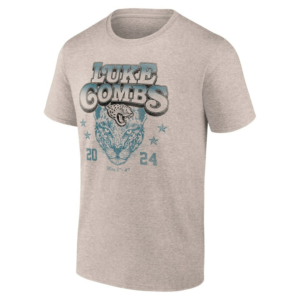 Luke Combs x Jacksonville Jaguars Growin' Up and Gettin' Old Tour T-Shirt - Tan for sale