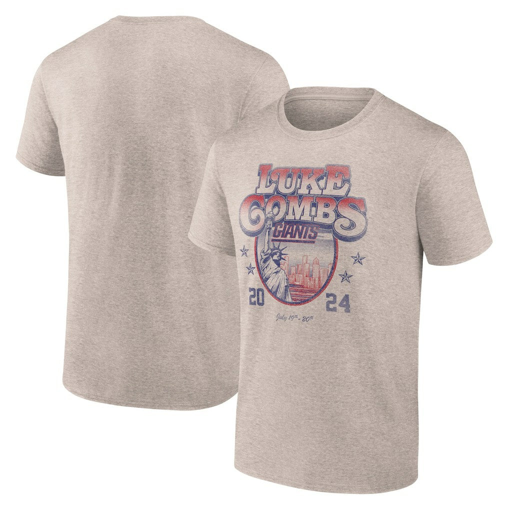 Luke Combs x New York Giants Growin' Up and Gettin' Old Tour T-Shirt - Tan sale