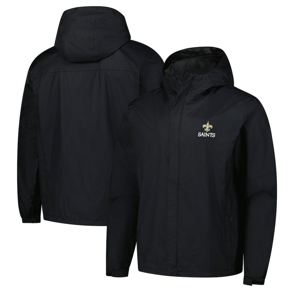 New Orleans Saints Dunbrooke Tropic Waterproof Packable Full-Zip Hoodie Jacket  - Black for sale