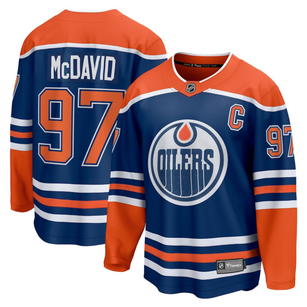 Connor McDavid Edmonton Oilers Fanatics Home Breakaway Jersey - Royal Jerseys