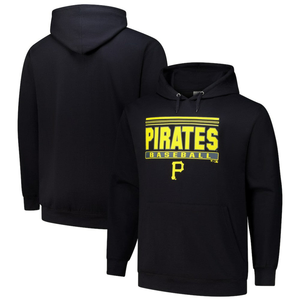 Pittsburgh Pirates   Stack Fleece Pullover Hoodie Black