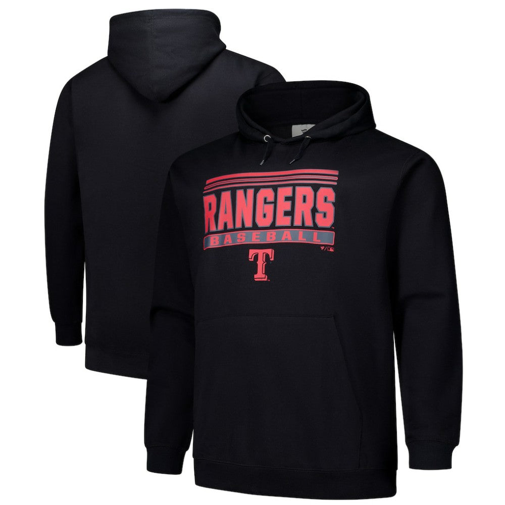 Texas Rangers   Stack Fleece Pullover Hoodie Black
