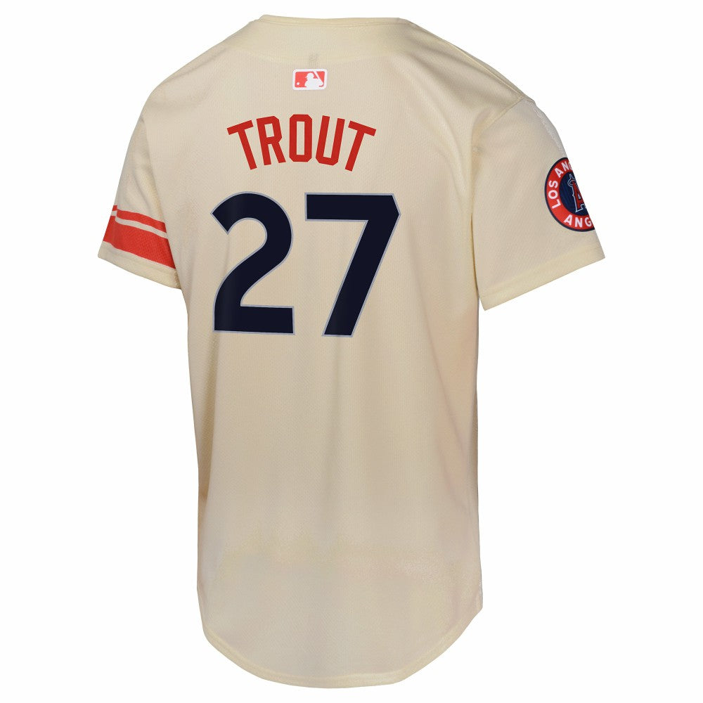 Mike Trout Los Angeles Angels Youth City Connect Limited Player Jersey Cream