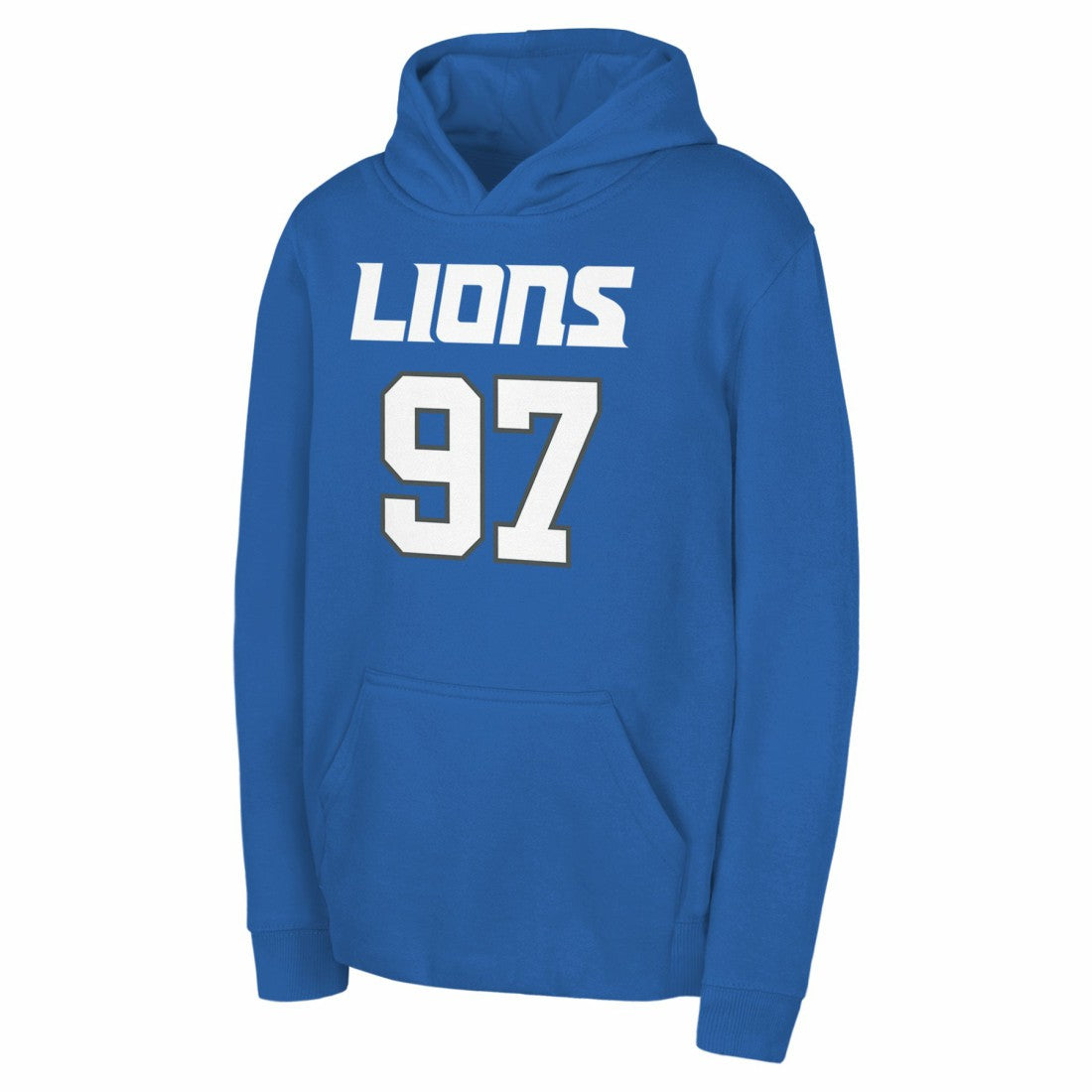 Aidan Hutchinson Detroit Lions Youth Mainliner Player Name & Number Pullover Hoodie - Blue cheap