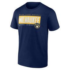 Milwaukee Brewers Blocked Out T-Shirt Navy