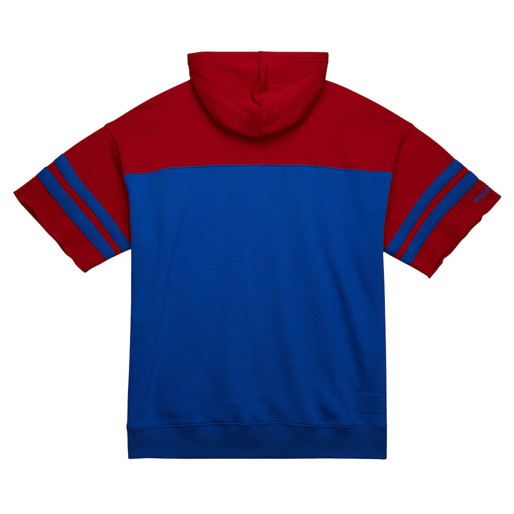 New England Patriots Off Field Vintage Logo Short Sleeve Pullover Hoodie - Royal discount