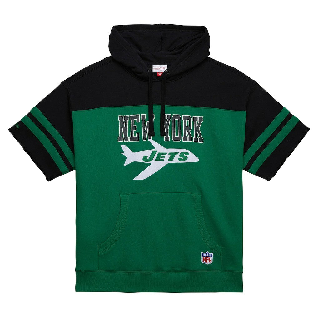 New York Jets Off Field Vintage Logo Short Sleeve Pullover Hoodie - Kelly Green sale