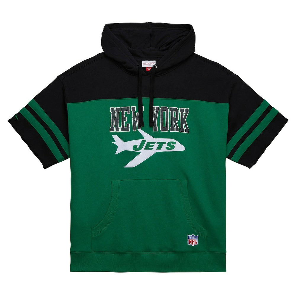 New York Jets Off Field Vintage Logo Short Sleeve Pullover Hoodie - Kelly Green sale