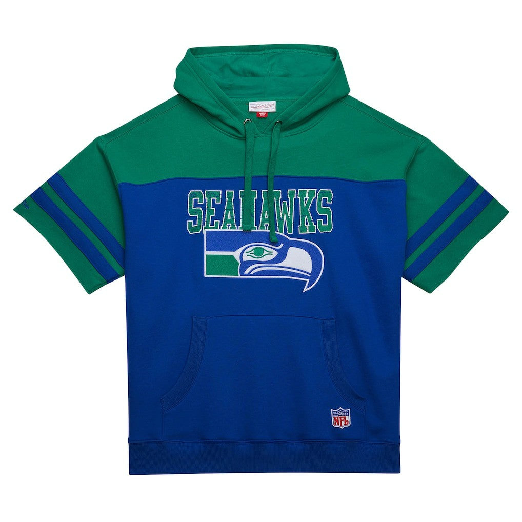 Seattle Seahawks Off Field Vintage Logo Short Sleeve Pullover Hoodie - Royal cheap