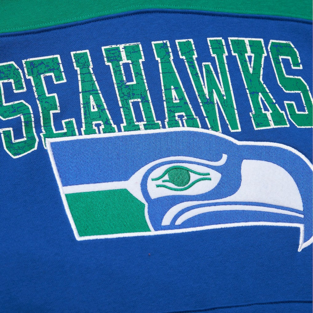 Seattle Seahawks Off Field Vintage Logo Short Sleeve Pullover Hoodie - Royal cheap