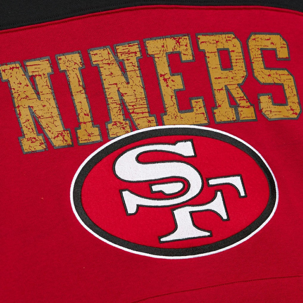 San Francisco 49ers Off Field Vintage Logo Short Sleeve Pullover Hoodie - Scarlet sale