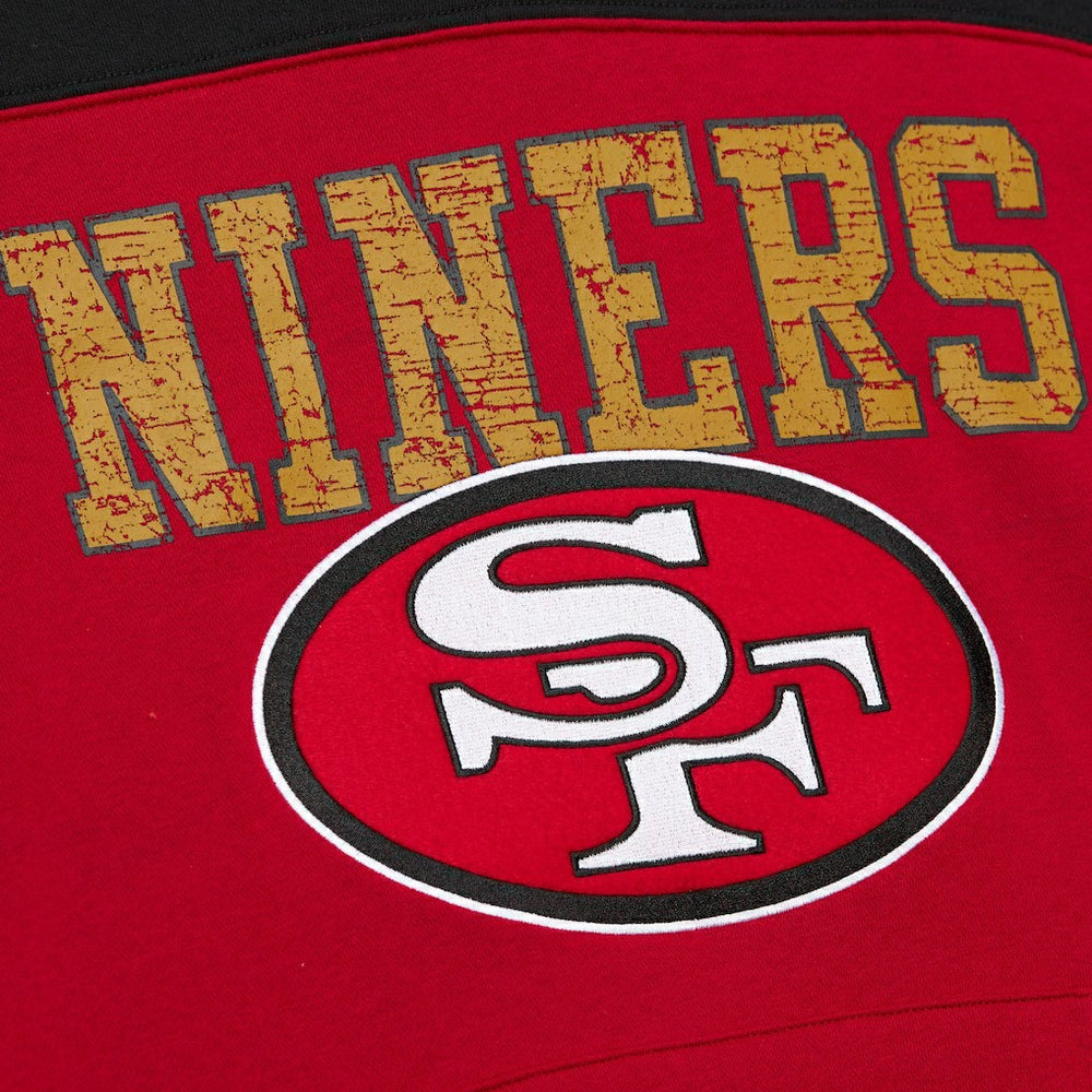 San Francisco 49ers Off Field Vintage Logo Short Sleeve Pullover Hoodie - Scarlet sale