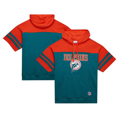 Miami Dolphins Off Field Vintage Logo Short Sleeve Pullover Hoodie - Aqua sale