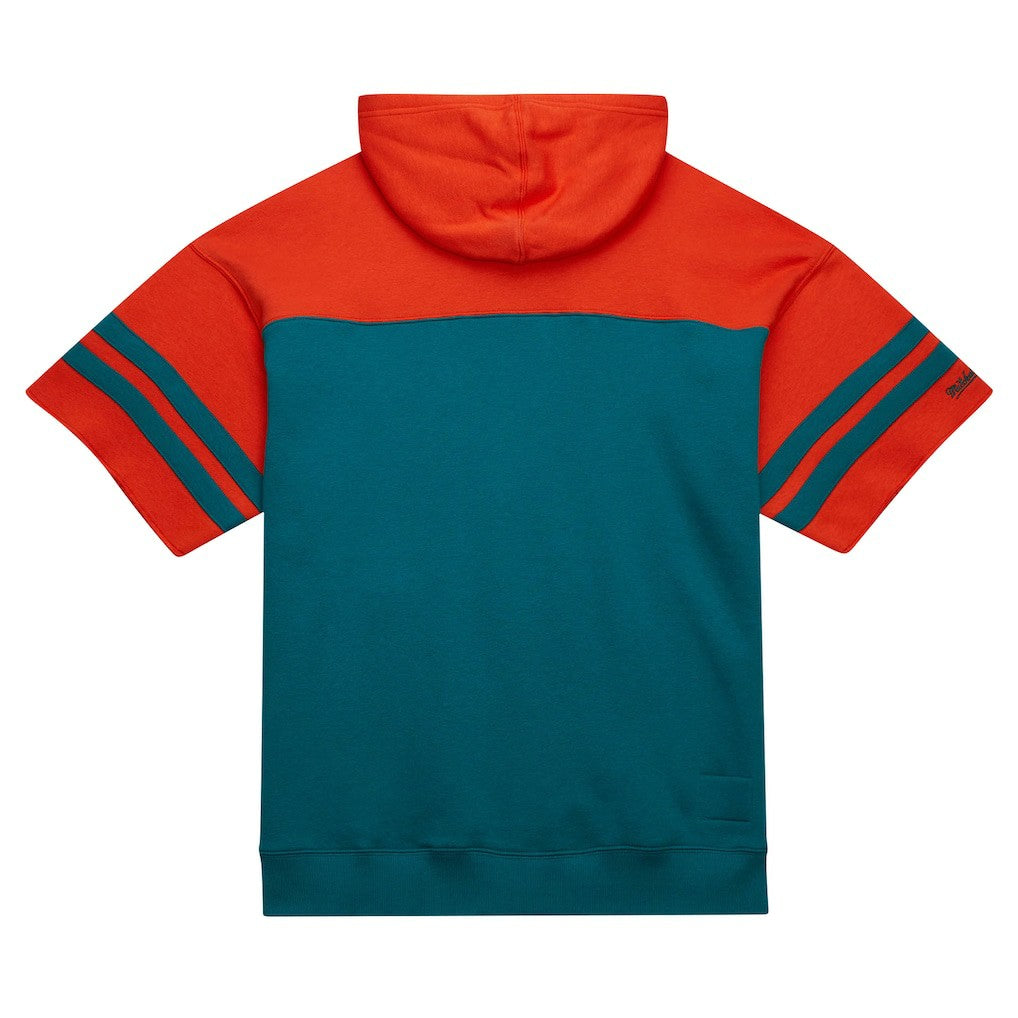 Miami Dolphins Off Field Vintage Logo Short Sleeve Pullover Hoodie - Aqua sale