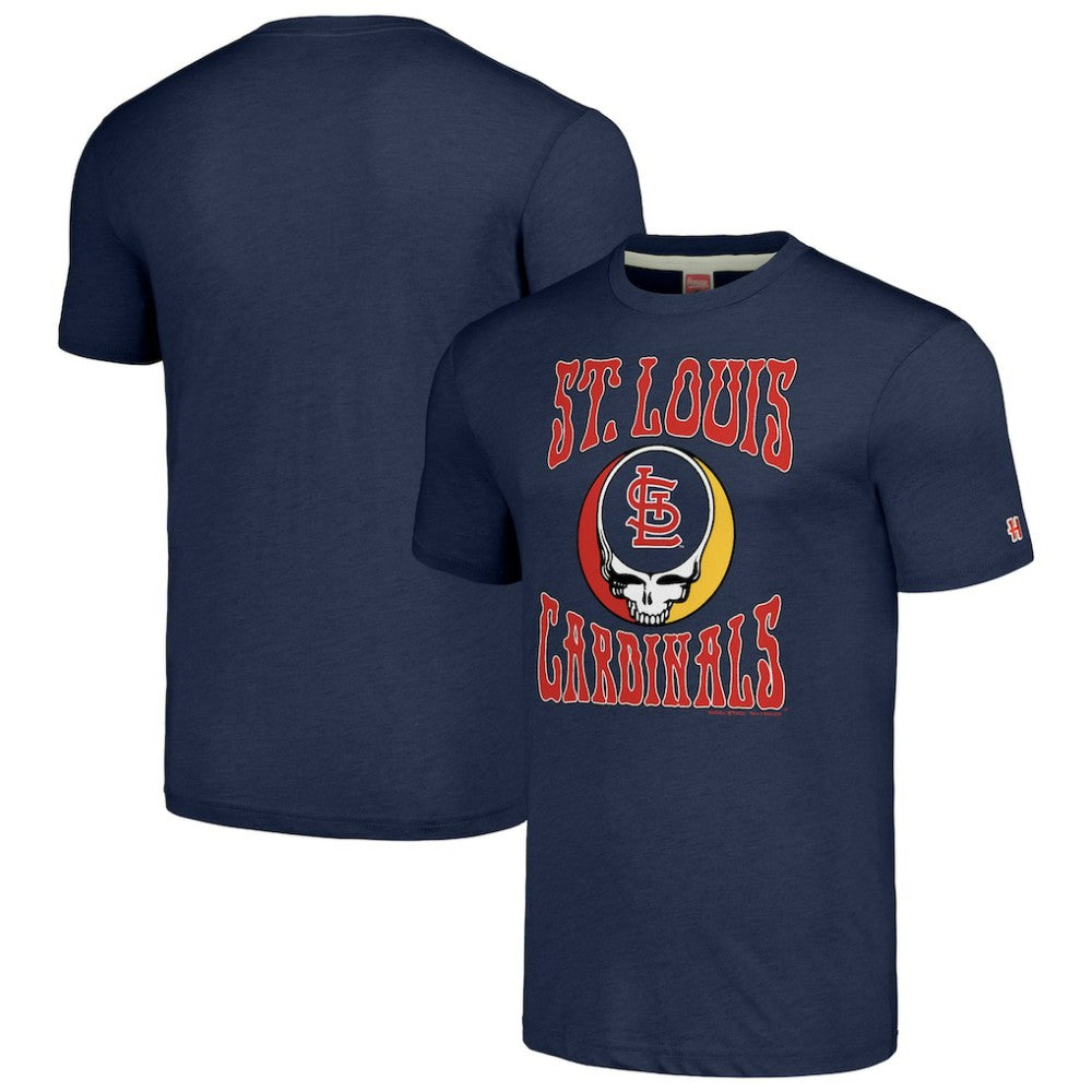 St. Louis Cardinals Homage Grateful Dead Tri-Blend T-Shirt Navy