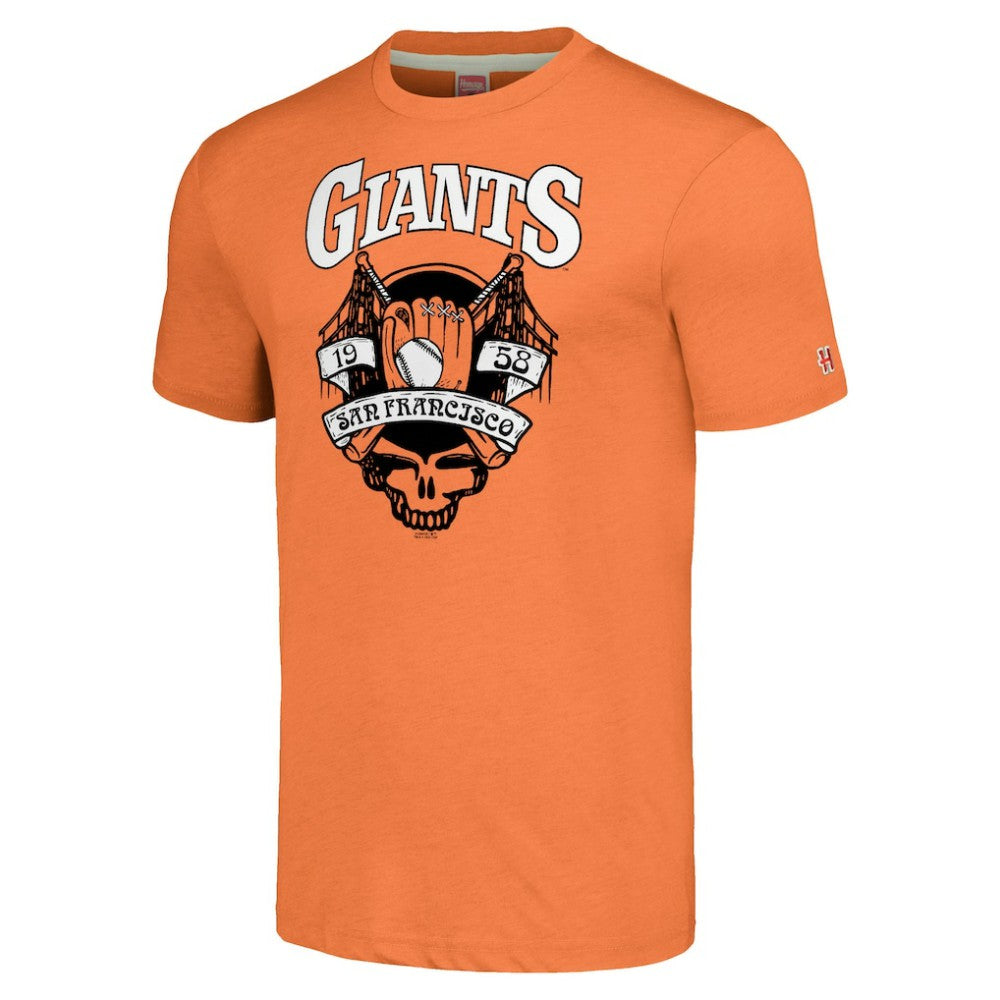San Francisco Giants Homage Grateful Dead Tri-Blend T-Shirt Orange