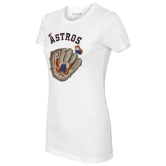 Houston Astros Tiny Turnip Women's Butterfly Glove T-Shirt White