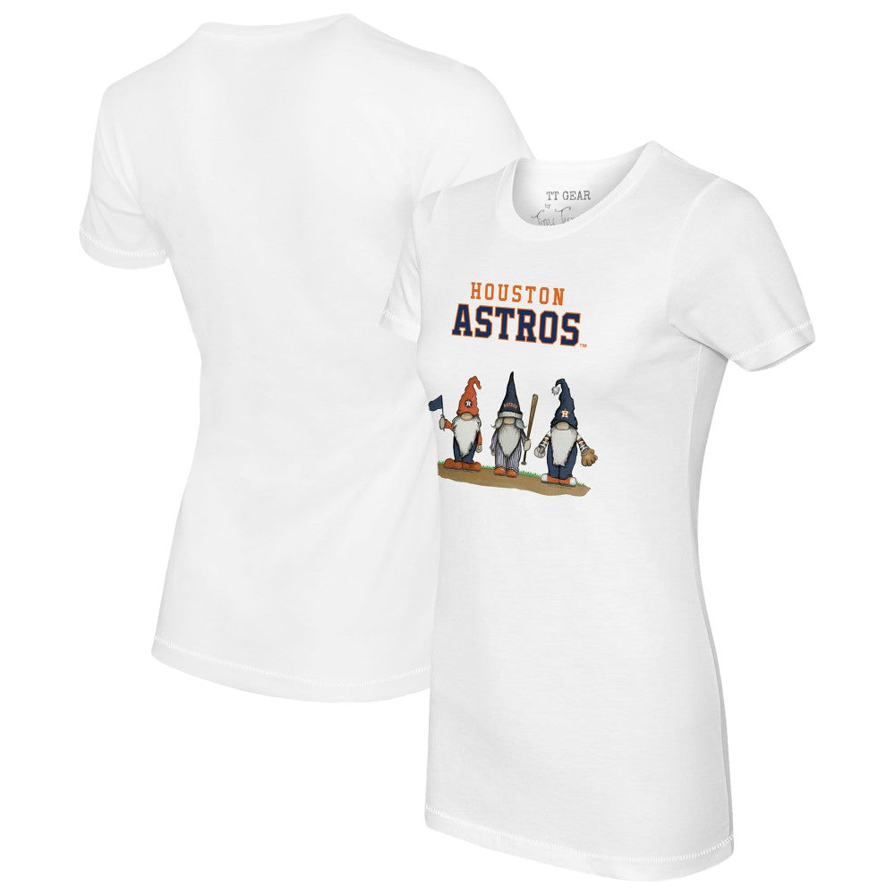 Houston Astros Tiny Turnip Women's Gnomes T-Shirt White