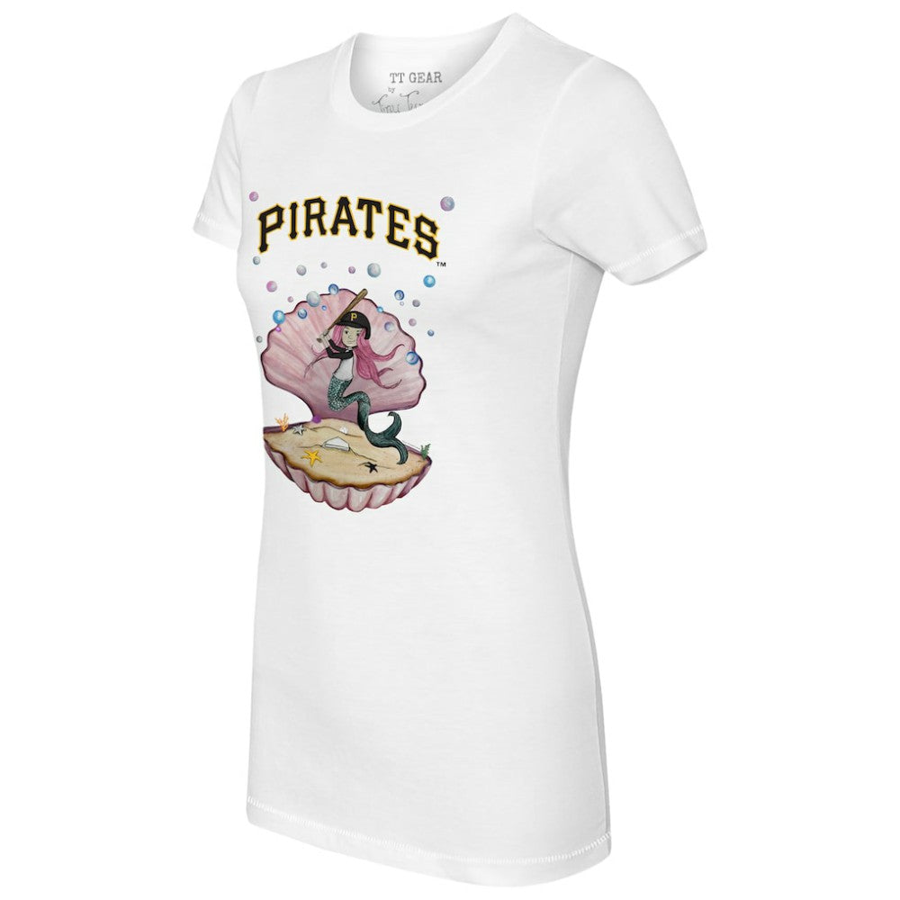 Pittsburgh Pirates Tiny Turnip Women's Mermaid T-Shirt White