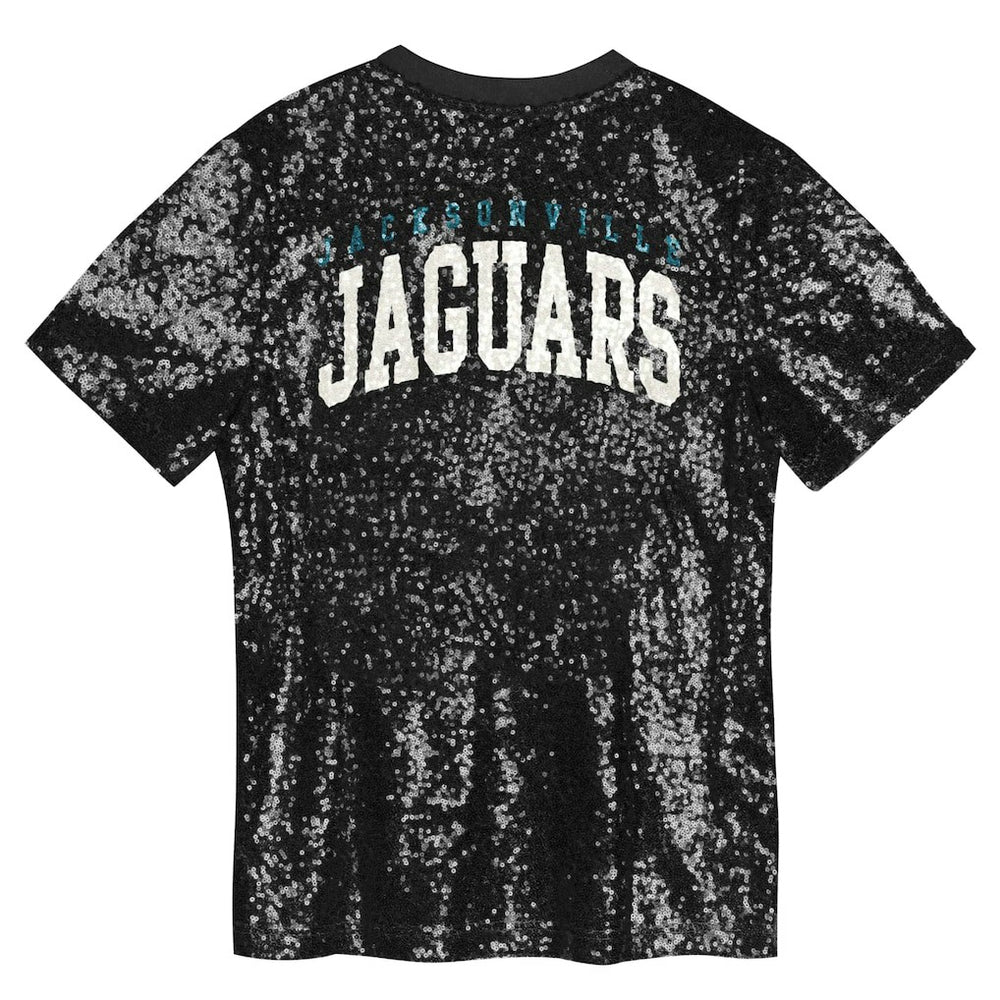 Jacksonville Jaguars Girls Youth Wordmark Sequin V-Neck Top - Black for sale