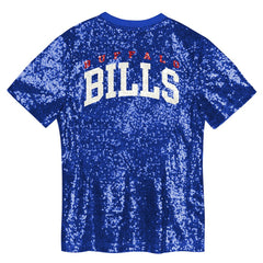 Buffalo Bills Girls Youth Wordmark Sequin V-Neck Top - Royal cheap