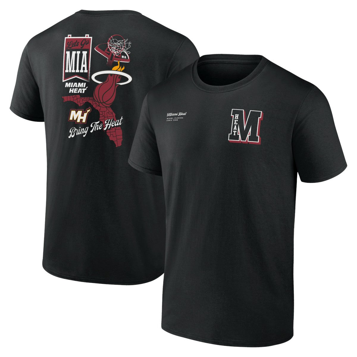 Miami Heat Split Zone T-Shirt - Black sale