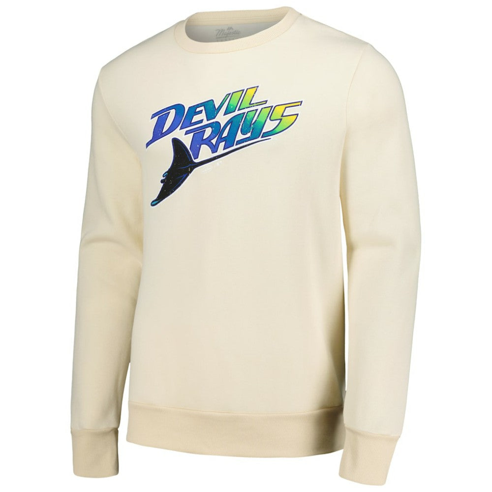 Tampa Bay Rays Majestic Threads Fleece Pullover Sweatshirt Oatmeal
