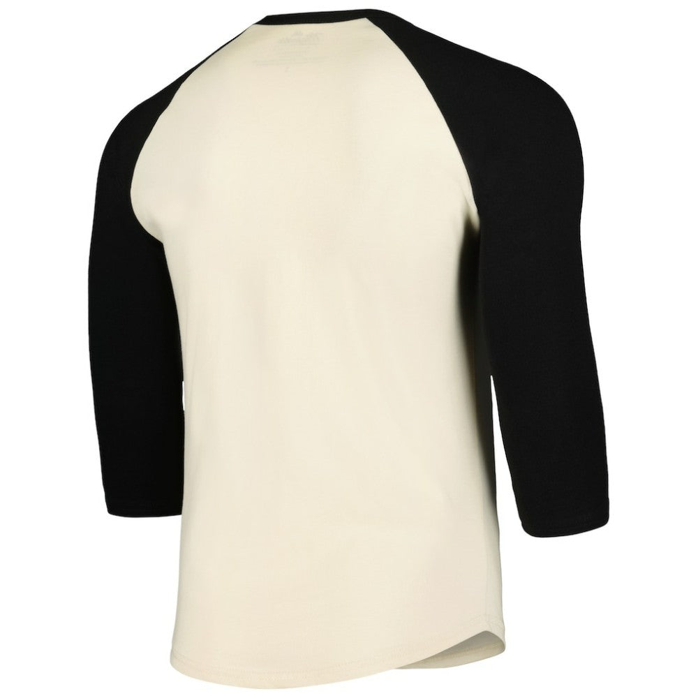 Miami Marlins Majestic Threads Raglan 3/4-Sleeve T-Shirt Cream/Black