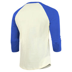 Texas Rangers Majestic Threads Raglan 3/4-Sleeve T-Shirt Cream/Royal