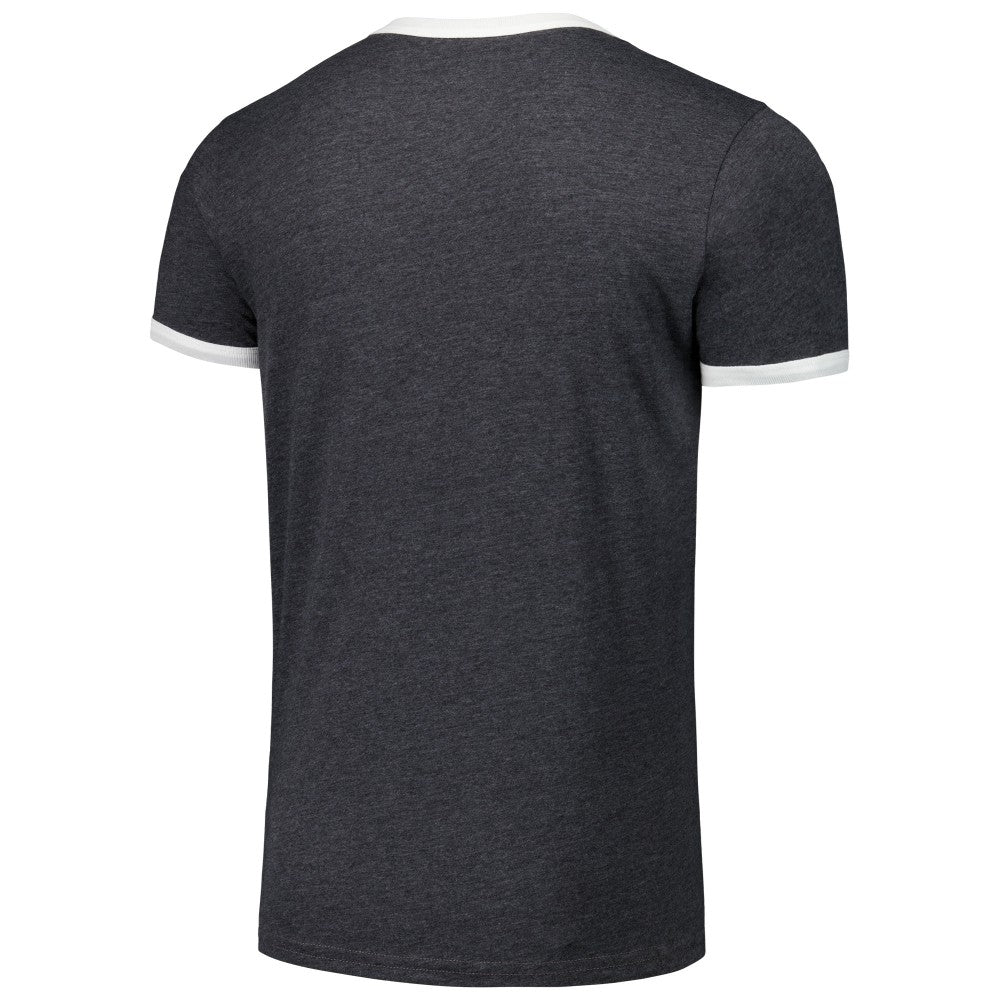 Florida Marlins Majestic Threads Ringer Tri-Blend T-Shirt Black