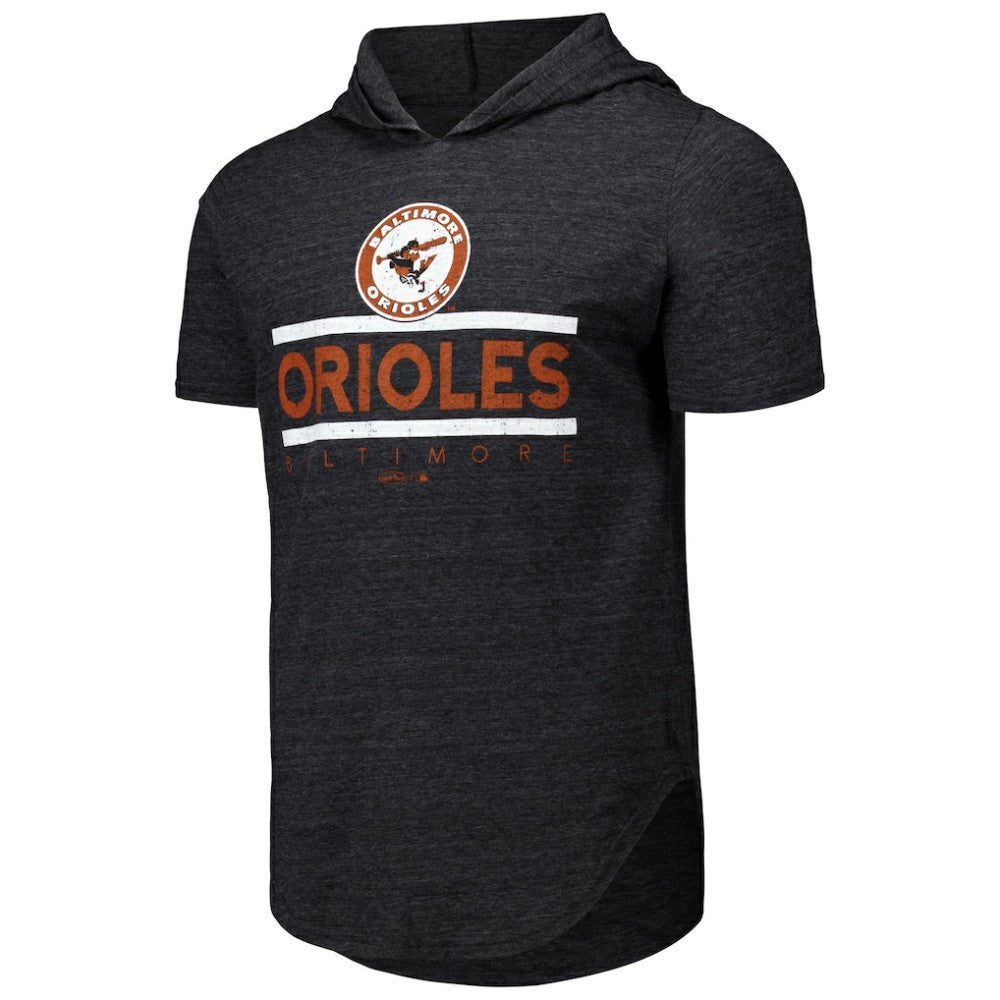 Baltimore Orioles Majestic Threads Tri-Blend Hoodie T-Shirt Black