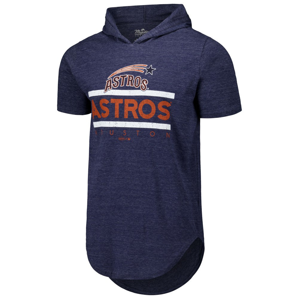 Houston Astros Majestic Threads Tri-Blend Hoodie T-Shirt Navy