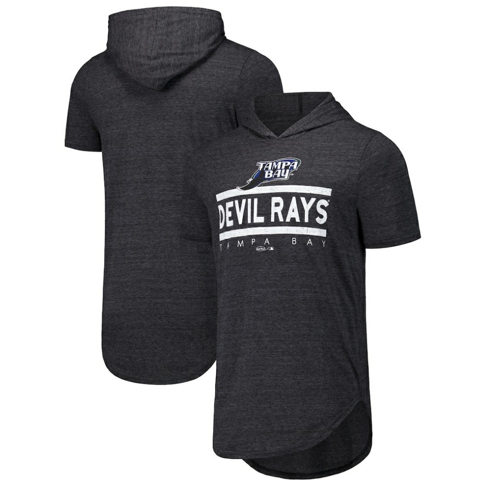 Tampa Bay Rays Majestic Threads Tri-Blend Hoodie T-Shirt Black