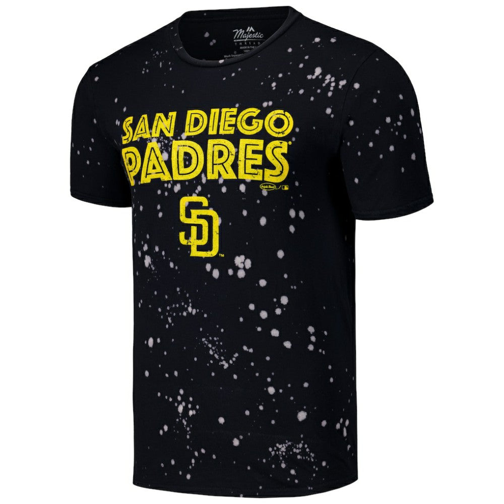 San Diego Padres Majestic Threads Splatter T-Shirt Black/White