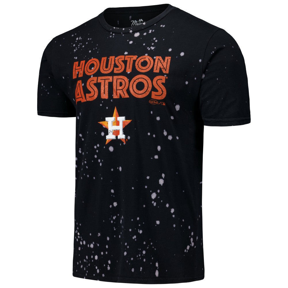 Houston Astros Majestic Threads Splatter T-Shirt Black/White