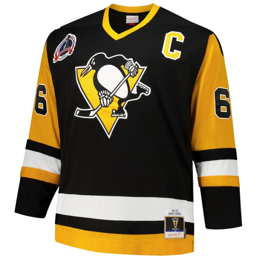Mario Lemieux Pittsburgh Penguins Mitchell & Ness Big & Tall 1991/92 Blue Line 2.0 Jersey - Black Jerseys