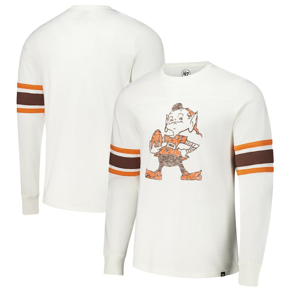 Cleveland Browns '47 Gridiron Throwback Premier Brex Long Sleeve T-Shirt - White on sale