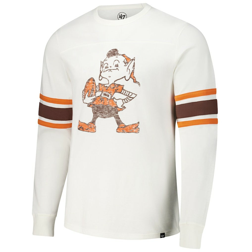 Cleveland Browns '47 Gridiron Throwback Premier Brex Long Sleeve T-Shirt - White on sale