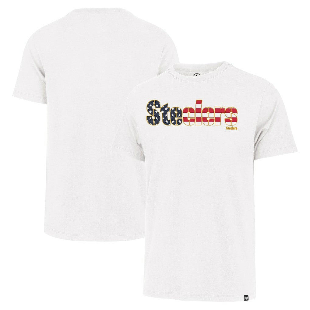 Pittsburgh Steelers '47 Flag Script Franklin T-Shirt - White on sale
