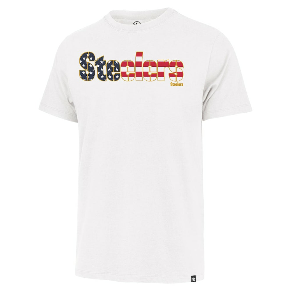 Pittsburgh Steelers '47 Flag Script Franklin T-Shirt - White on sale
