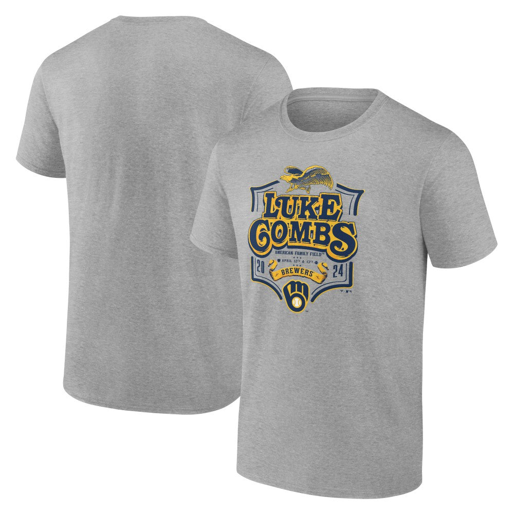 Luke Combs x Milwaukee Brewers Graphic T-Shirt Heather Gray