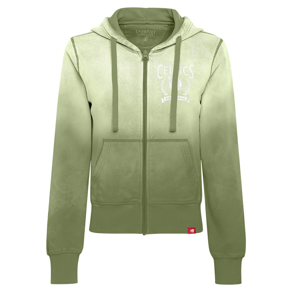 Boston Celtics Sportiqe Women's Carli Sun Fade Full-Zip Hoodie - Olive shop