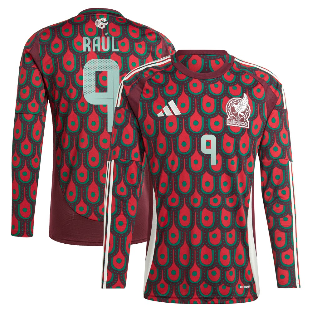 Raul Jimenez Mexico National Team 2024 Home Replica Player Long Sleeve Jersey - Burgundy outlet