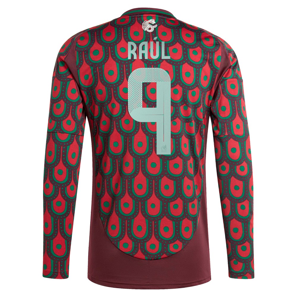 Raul Jimenez Mexico National Team 2024 Home Replica Player Long Sleeve Jersey - Burgundy outlet