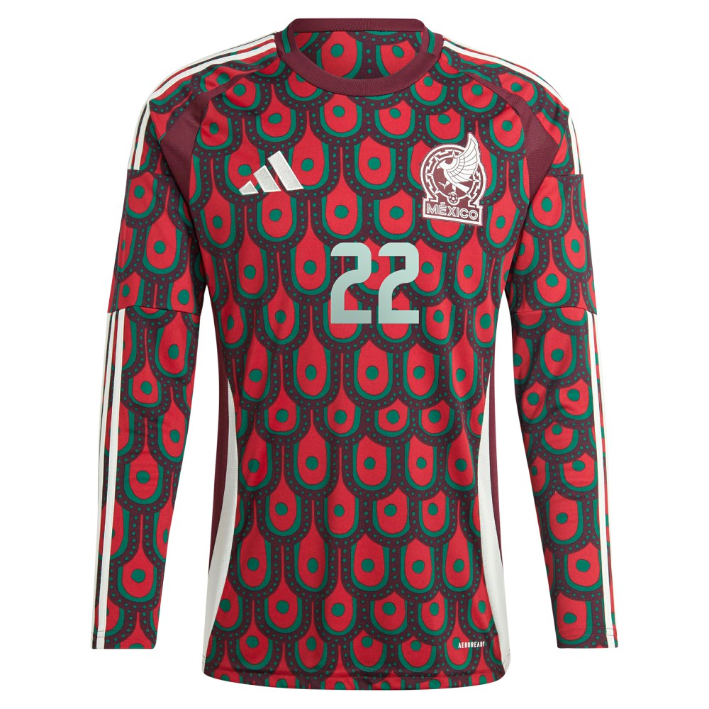 Hirving Lozano Mexico National Team 2024 Home Replica Player Long Sleeve Jersey - Burgundy discount