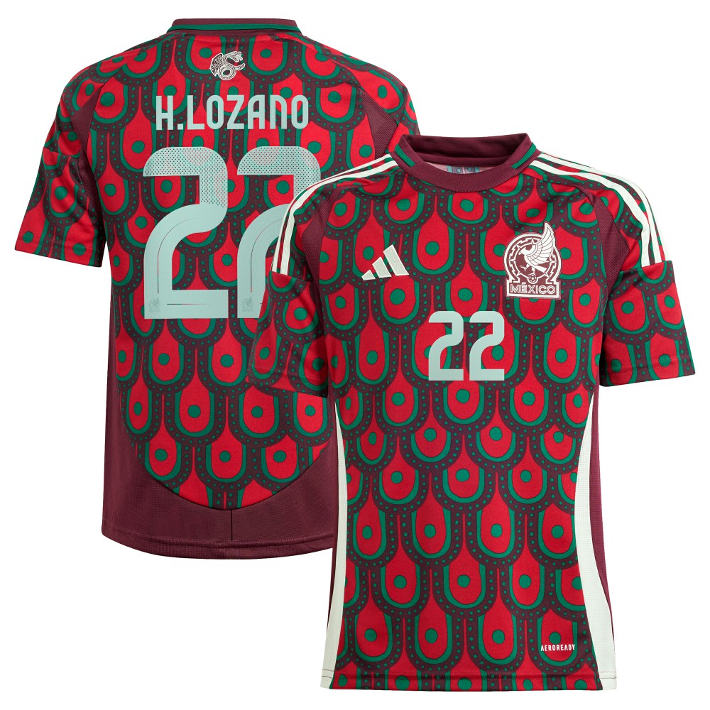 Hirving Lozano Mexico National Team Youth 2024 Home Replica Player Jersey - Green outlet