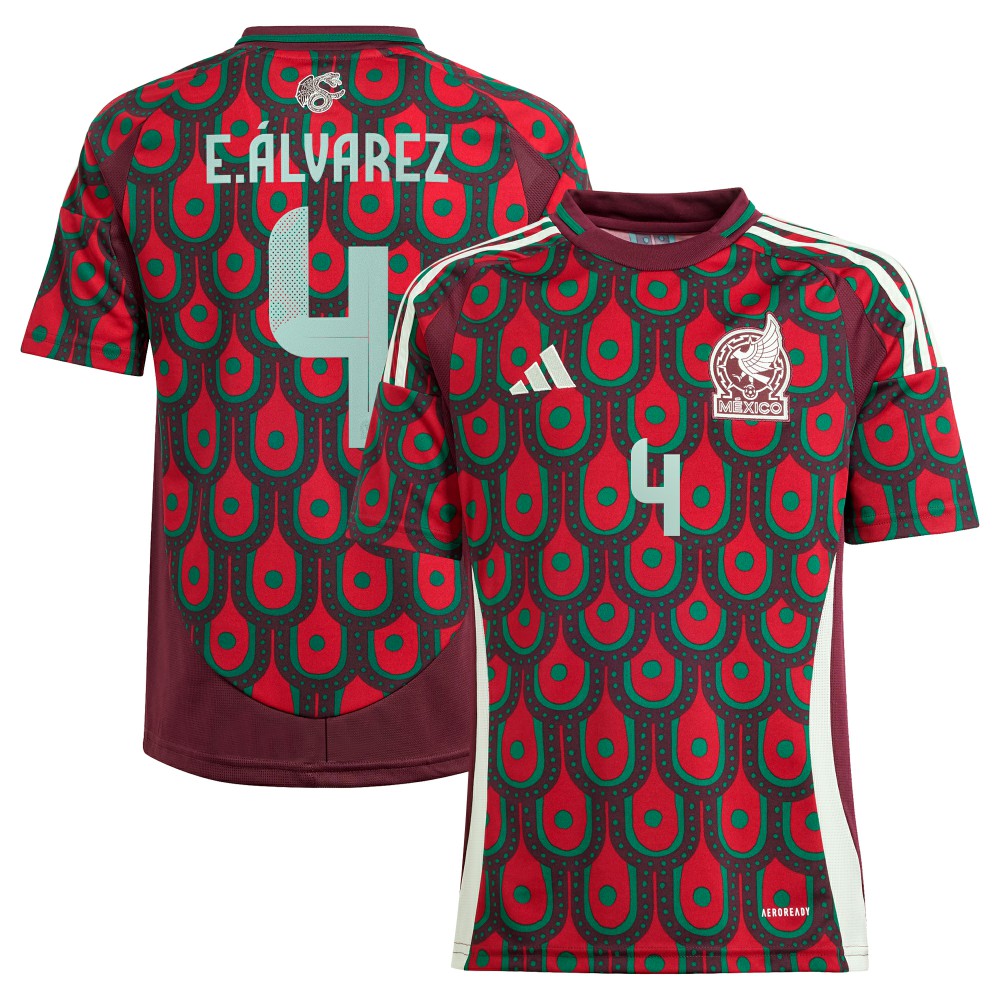 Edson Alvarez Mexico National Team Youth 2024 Home Replica Player Jersey - Burgundy shop