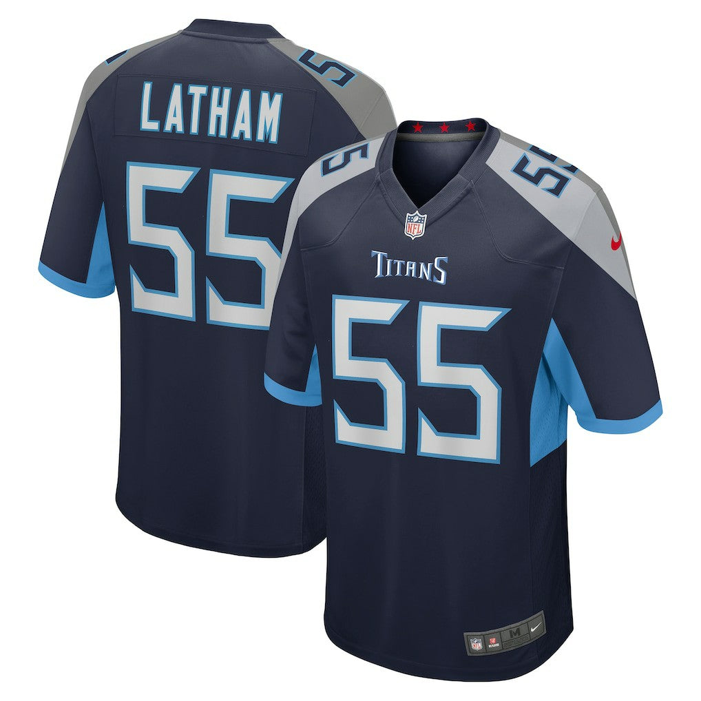 JC Latham Tennessee Titans Player Game Jersey - Navy for sale