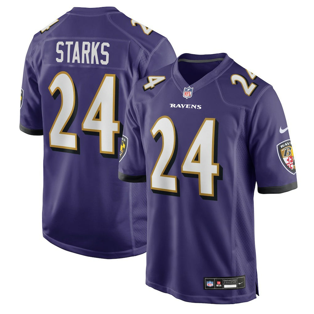 Malaki Starks Baltimore Ravens 2025 NFL Draft First Round Pick Game Jersey - Purple on sale