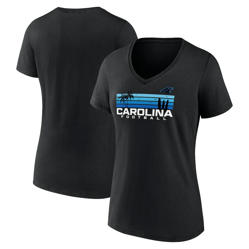 Carolina Panthers Women's Defensive Stand V-Neck T-Shirt - Black outlet